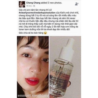Serum Kiehl's Clearly Corrective Dark Spot Solution sáng da mờ thâm nám