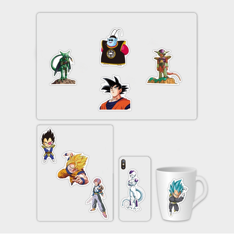 Set 50 Miếng Dán Trang Trí Ván Trượt Hình Dragon Ball Z Super Saiyan Goku