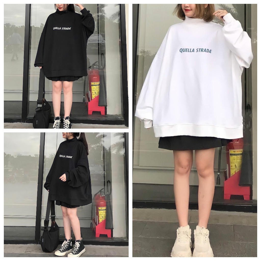 Áo sweater nam nữ QUELLA áo hoodie nỉ tay to Hàn Quốc_VIETSTAR