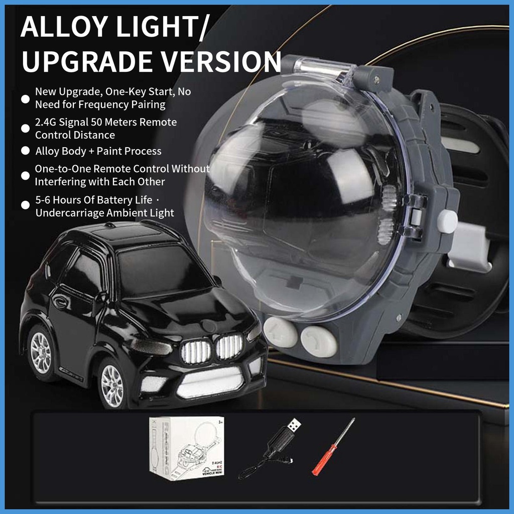 Đồng Hồ Điều Khiển Từ Xa Mini 2.4 GHz Cổng Sạc USB Cho Xe Hơi/Xe Đua Dễ Thương