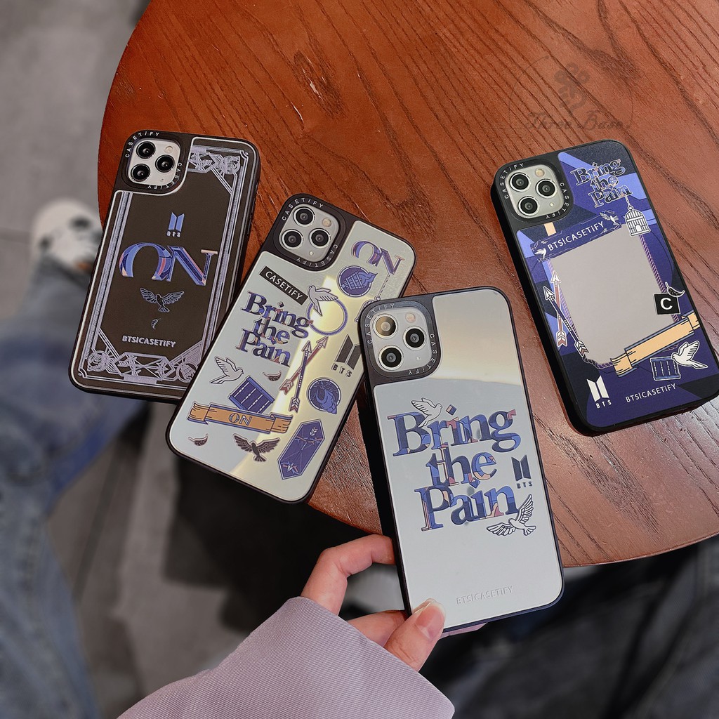Ốp điện thoại tráng gương in hình BTS cho iphone 11 promax 7 8 SE 2020 8 Plus X XS XR XS Max 12 Pro 12 Pro