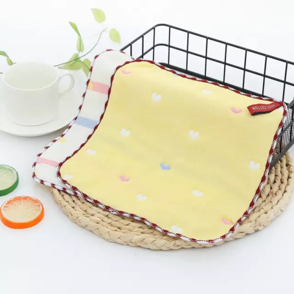 Combo 5 khăn sữa cotton cao cấp 6 lớp cho bé sơ sinh kích thước 25 x 25cm