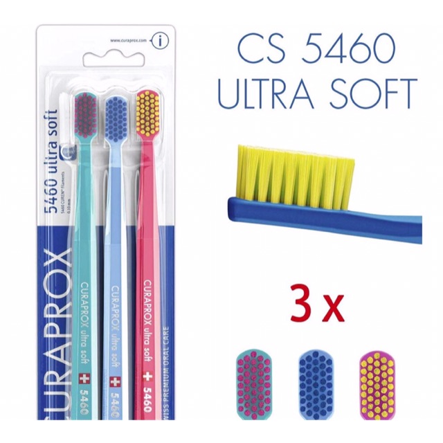 Bộ ba bàn chải răng siêu mềm Curaprox CS 5460 Ultra Soft