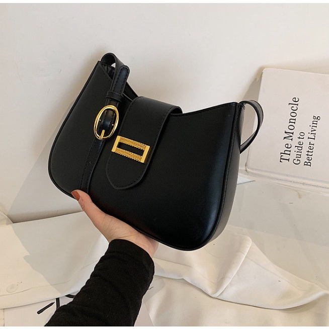 Túi đeo vai nữ da trơn khóa vuông thời trang BAG U DVX25