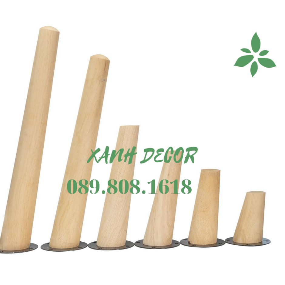 Chân bàn gỗ cao su Xanh Decor pad tròn