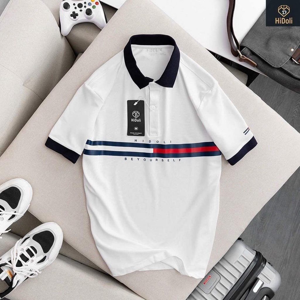 Áo Polo Nữ HIDOLI Ngắn Tay Có Cổ Phối Màu Cực Đẹp Chất Liệu Cotton Siêu Mềm