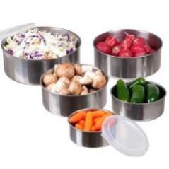 [XẢ KHO+FREE SHIP] Bộ 5 bát Inox có nắp đậy