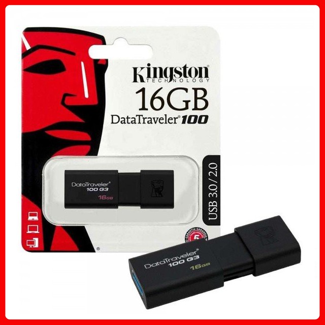 [Mã ELFLASH5 giảm 20K đơn 50K] USB 3.0 Kingston 16GB DT100G3 Chính Hãng