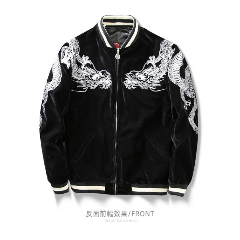 [ ODER ] ÁO KHOÁC BOMBER 2 MẶT THÊU CÁ CHÉP SUKAJAN JACKET