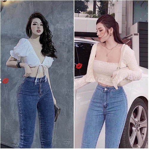 (Có sz đại) Quần bò jean nữ ôm cạp cao co dãn có túi siêu tôn dáng Skinny jean nữ hàng đẹp