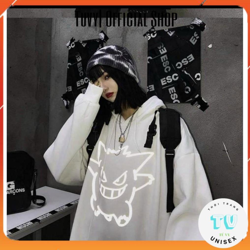 Hoodie nam FREESHIP Áo hoodie nỉ nam nữ form rộng unisex phản quang phát sáng nỉ dày in poocemon nhiều màu