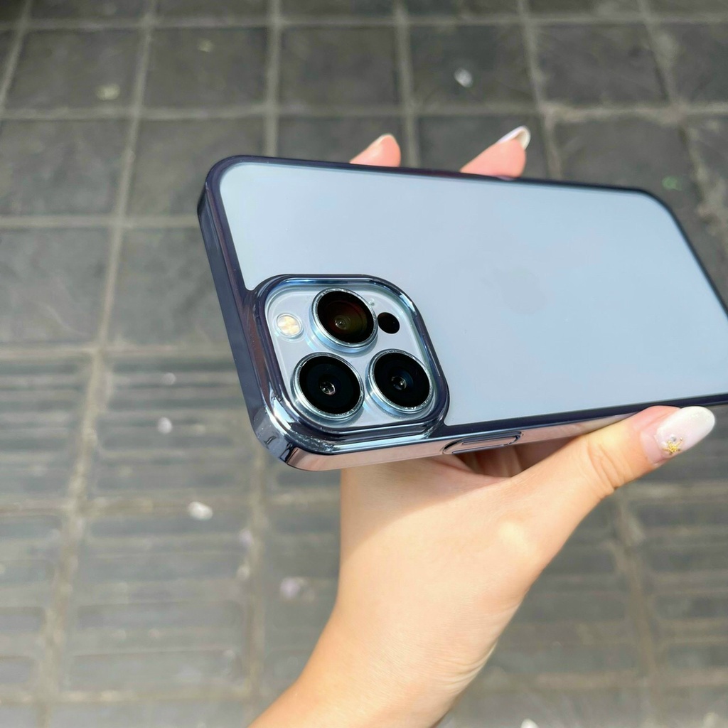 Ốp Lưng Trong Viền Si Màu iPhone 14 / iPhone 13 series - Không Ngả Màu Hàng Cao Cấp X-LEVEL