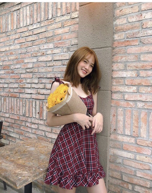 Đầm Caro Bố 2Dây Nơ Chân Xoè Chất Vải Đẹp Kèm  ẢNH THẬT | BigBuy360 - bigbuy360.vn