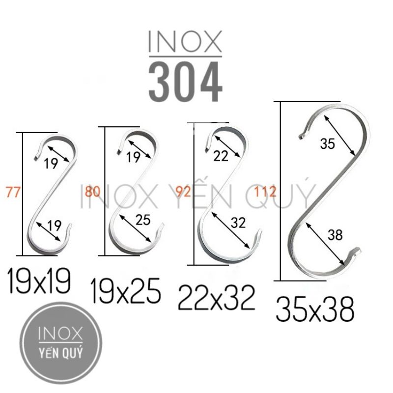 Móc treo đồ chữ S lồng ống inox phi 16/19/22/25/32/38 SHIP HỎA TỐC