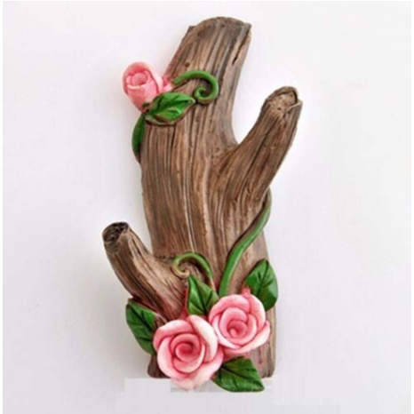 Móc treo tường giả gốc cây hoa hồng dễ thương