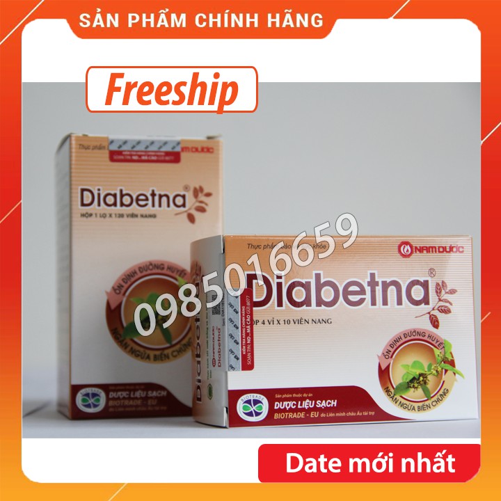 Diabetna chính hãng-Hạ và ổn định đường huyết, ngăn ngừa biến chứng tiểu đường- Chiết xuất từ dây thìa canh chuẩn hóa