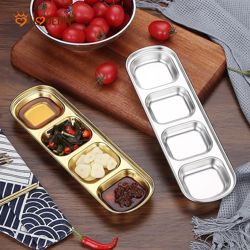 Chén Đựng Gia Vị Bằng Thép Không Gỉ 304 Gồm 1/2/3/4 Ngăn Tiện Dụng