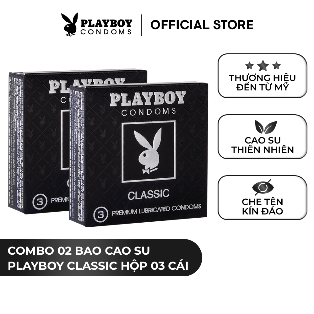 [Mã BMBAU50 giảm 7% đơn 99K] Bộ 2 Bao Cao Su PLAYBOY Classic hộp 3 cái