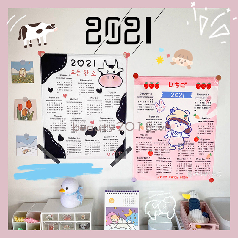 Lịch Treo Tường 2021 Bằng Vải In Hoạt Hình Dễ Thương Trang Trí Không Gian | BigBuy360 - bigbuy360.vn