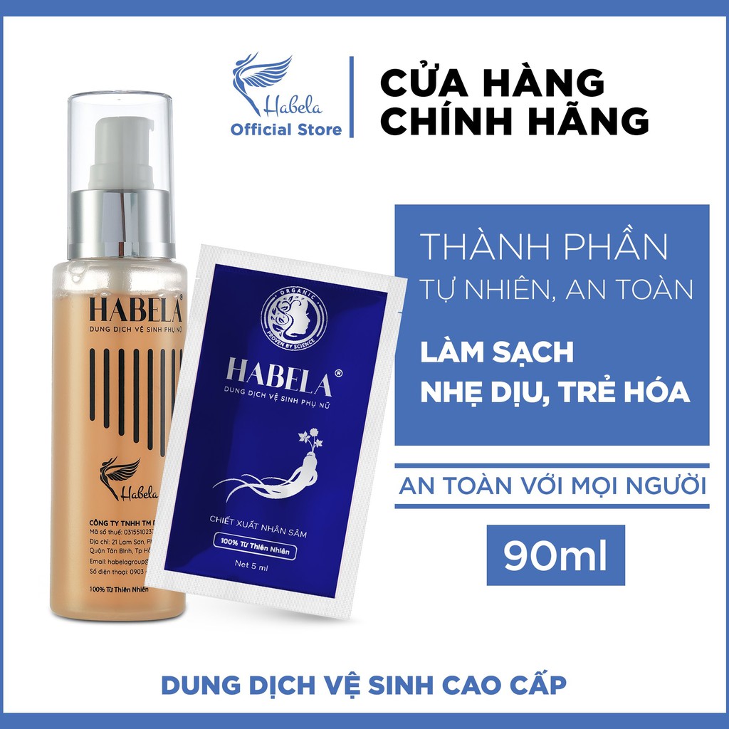 Dung dịch vệ sinh phụ nữ chiết xuất nhân sâm Hàn Quốc Habela - gói 5ml ( giá dùng thử )