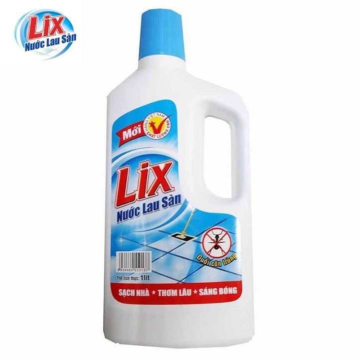 Combo Nước giặt Lix đậm đặc hương hoa 2Kg + Nước lau sàn đuổi côn trùng 1L + Nước rửa chén siêu sạch hương chanh 800g