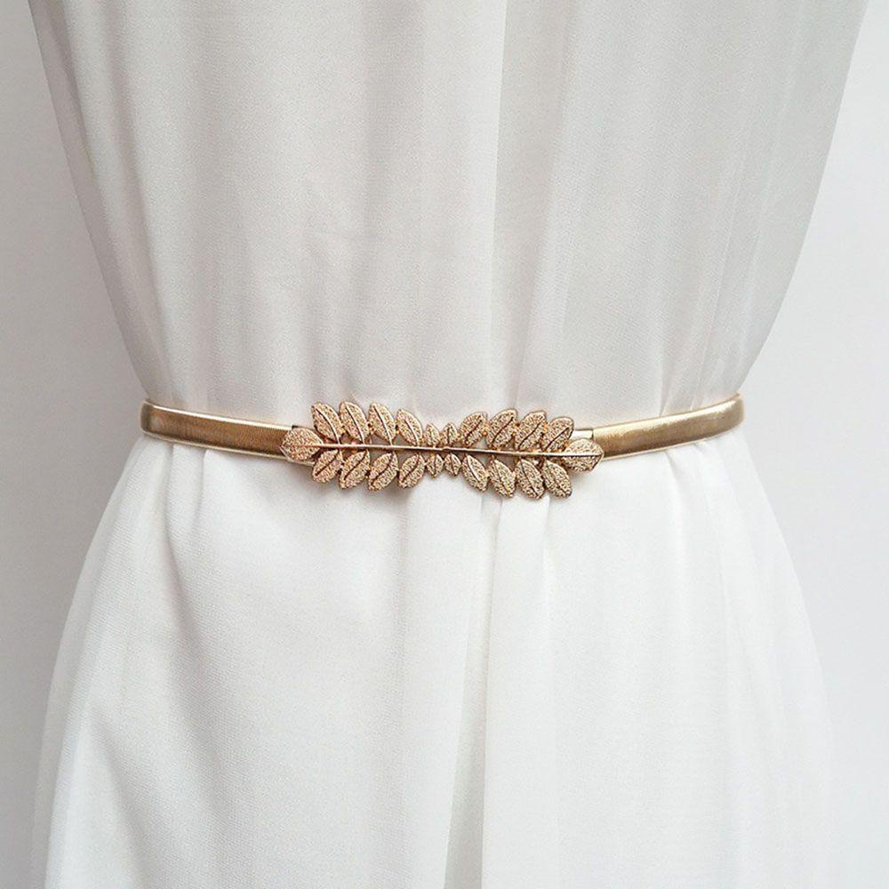 Thắt Lưng Co Giãn Họa Tiết Chiếc Lá Đơn Giản Thời Trang Cho Nữ