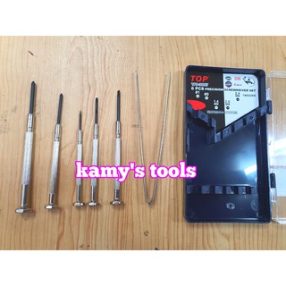 Bộ tua vít sửa đồng hồ, laptop 6 cây có nhíp Top model TPD-30007