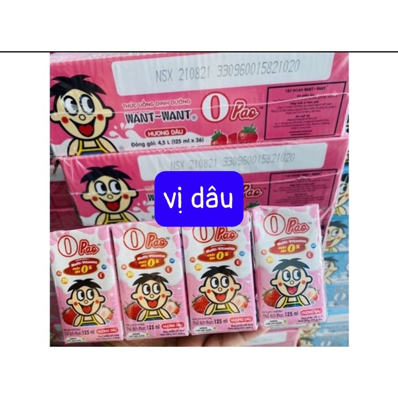 Combo 1th sữa uống dinh dưỡng OPAO vị tự nhiên hoặc dâu 125ml date 11/2022