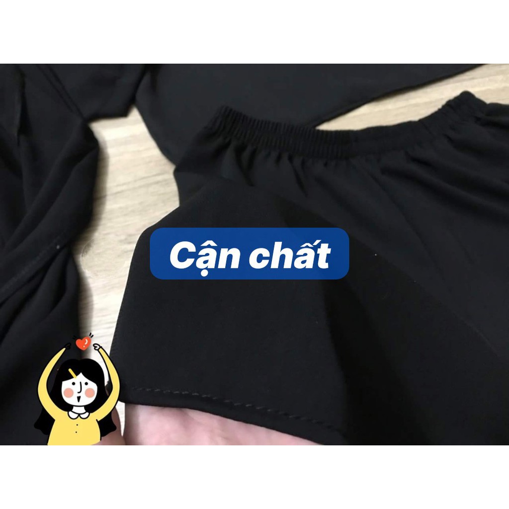 SET KHOÁC 3IN1: ÁO KHOÁC KIMONO ĐEN + QUẦN ĐÙI + ÁO DÂY HOT - Hot 2020