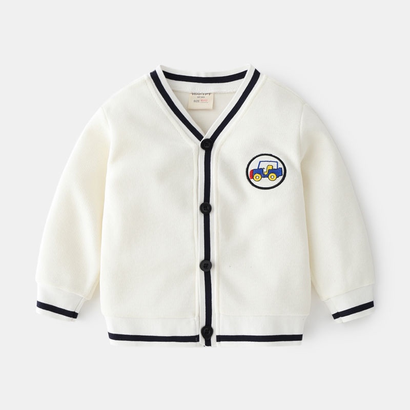 Áo Khoác Cardigan Đính Nút Phong Cách Hàn Quốc Thời Trang Xuân Thu Cho Bé Trai