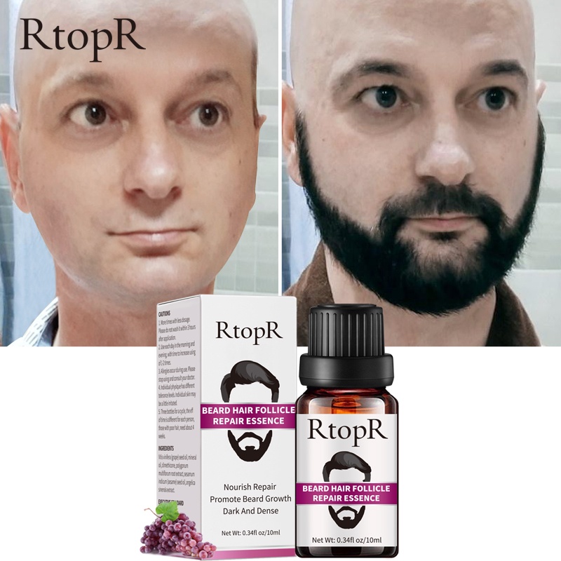 Tinh dầu dưỡng RTOPR kích thích mọc râu tóc lông mày dưỡng ẩm mềm mịn dành cho nam 10ml