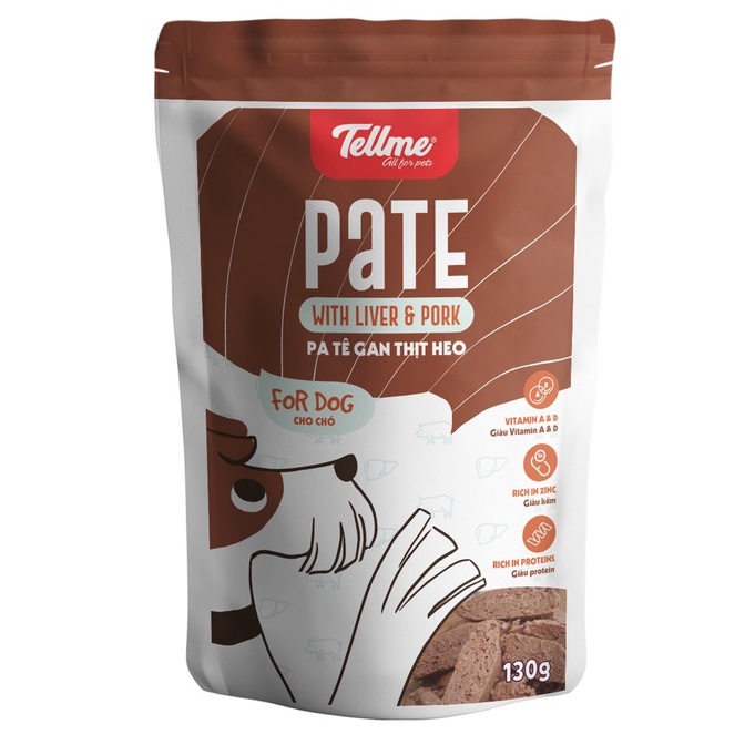 SỐT, PATE TELLME DÀNH CHO CHÓ 130G- ĐỦ VỊ- HÀNG VIỆT NAM CHẤT LƯỢNG CAO