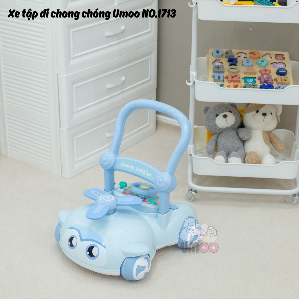 Xe Tập Đi Chong Chóng Umoo NO.1713 Cho Bé Mẫu Mới 2023, Xe Đẩy Tập Đi Thiết Kế Hình Ô Tô Siêu Kute Hàng Chính Hãng Umoo