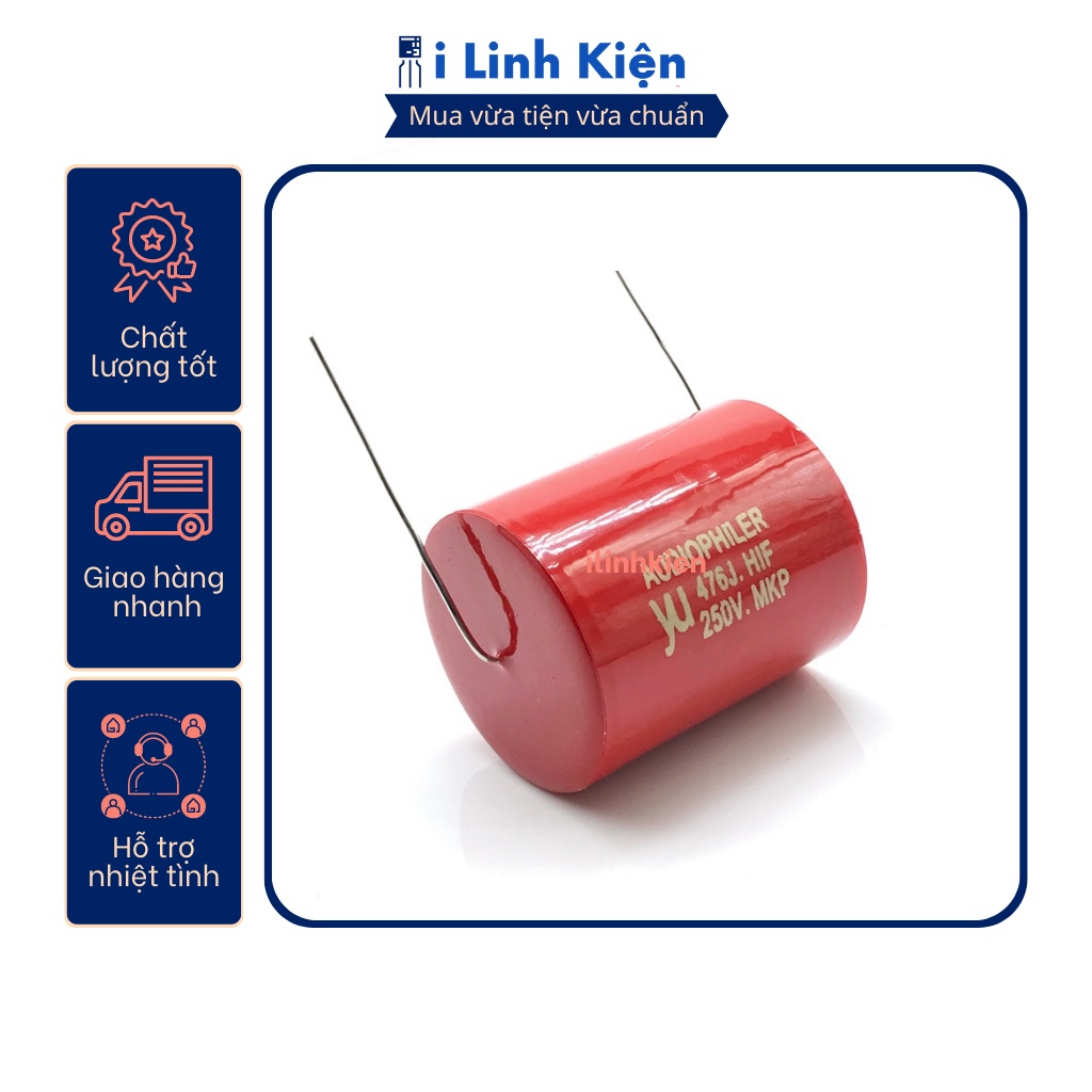 Tụ Audiophiler 47uF 250V 476J màu đỏ