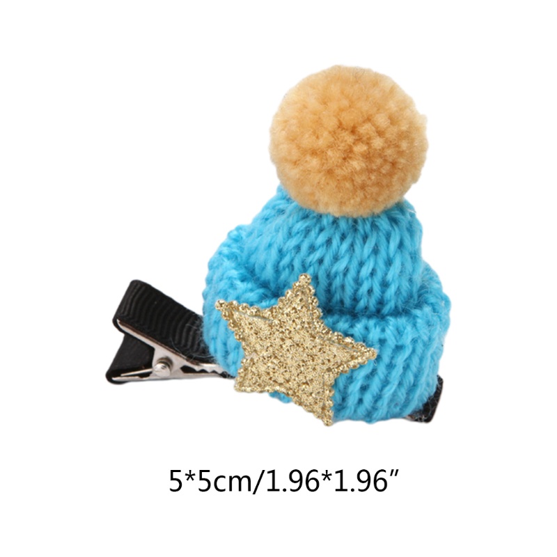 Kẹp Tóc Hình Nón Len Giáng Sinh Dễ Thương 5x5cm