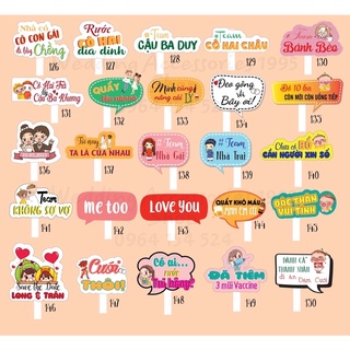 Set 10 cái hashtag cầm tay đám cưới