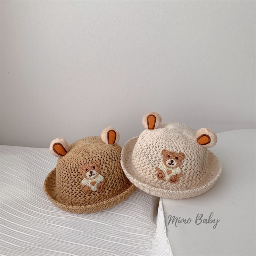 Mũ nón cói tai gấu thoáng khí dễ thương du lịch hè cho bé 6-18m Mimo baby MH113