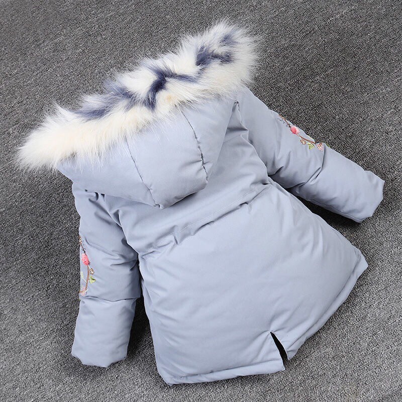 Áo Phao Mủ Lông Dáng Dài Bé Gái 90-1m4 Thời Trang Baby Quảng Châu