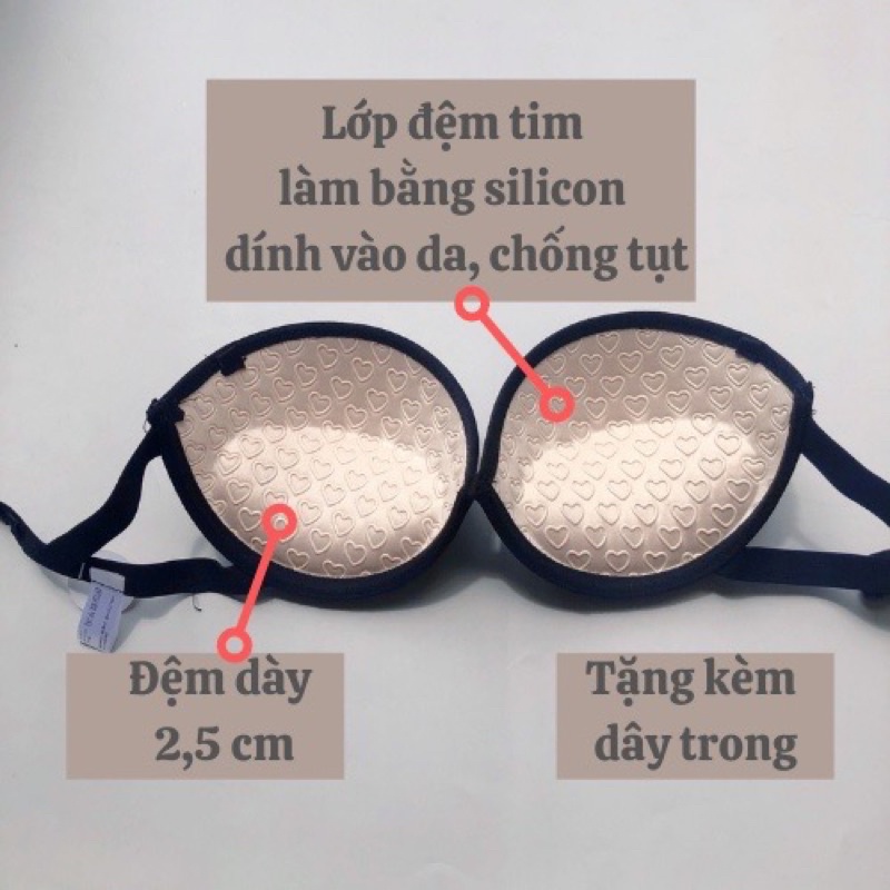 Áo Ngực không dây Chống Tụt Đệm Tim Kèm Dây Trong