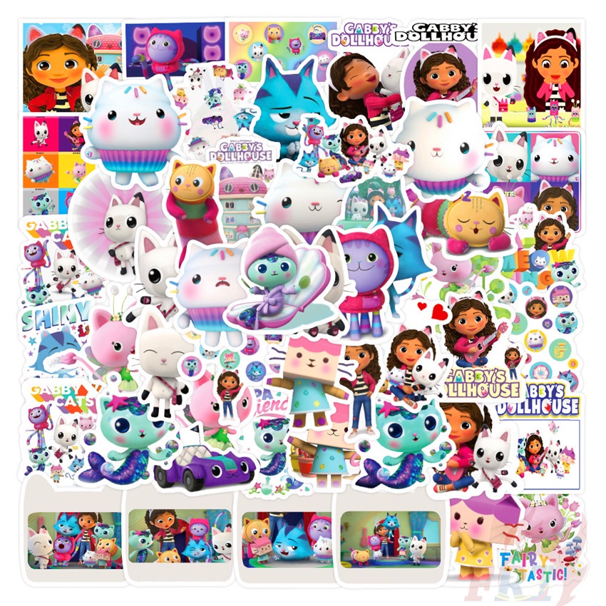 Bộ 50 miếng dán trang trí laptop hành lý thời trang dòng búp bê Gabby 02 DIY