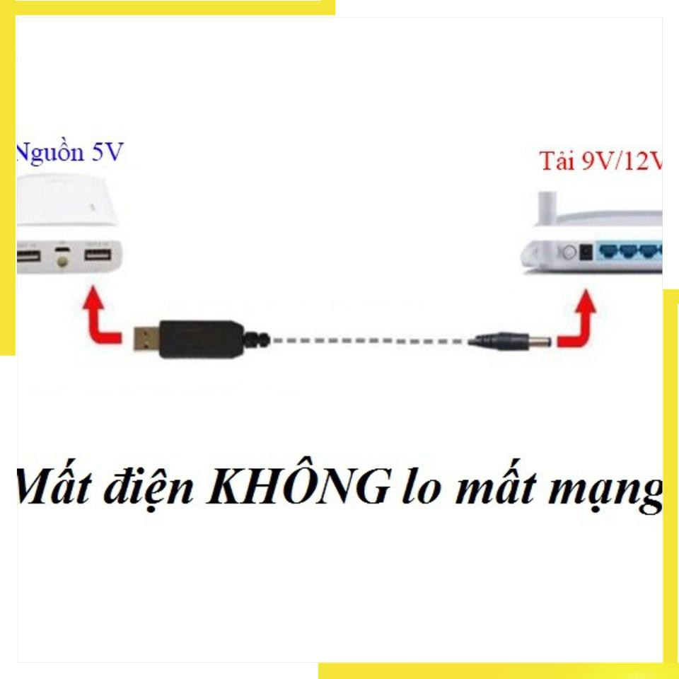 Cáp chuyển đổi điện áp từ cổng USB 5V sang 9V/12V Cáp Chuyển Đổi Kết Nối Modem ,wifi Tahaz shop