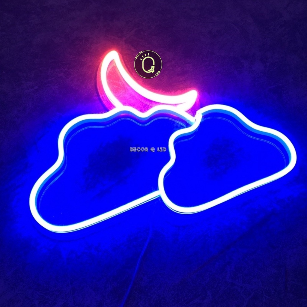 Đèn led neon trang trí.led neon mây trăng.Decor phòng ngủ.đèn ngủ.Quà Tặng