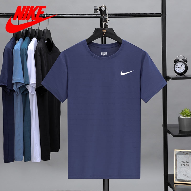 Áo Thun Thể Thao Bằng Lụa Lạnh Màu Trơn Mau Khô Thoáng Khí Mùa Hè Mới Cho Nam