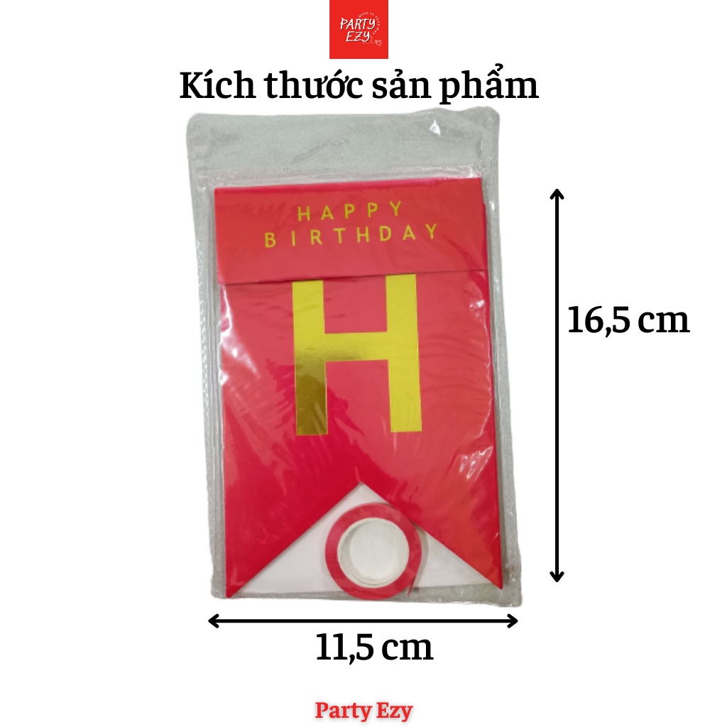 DÂY BANNER CHỮ HAPPY BIRTHDAY GIẤY TRANG TRÍ SINH NHẬT, NHIỀU MÀU