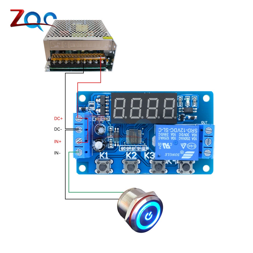 DC 5V 12V 24V 10A LED Digital Delay Relay Multifunction Trigger Time Circuit Timer Control Cycle Switch PLC Module for Motor etc