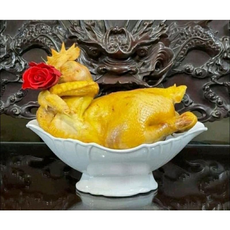 Bát sứ hình thuyền đựng gà Bát Tràng men mịn, trắng đẹp