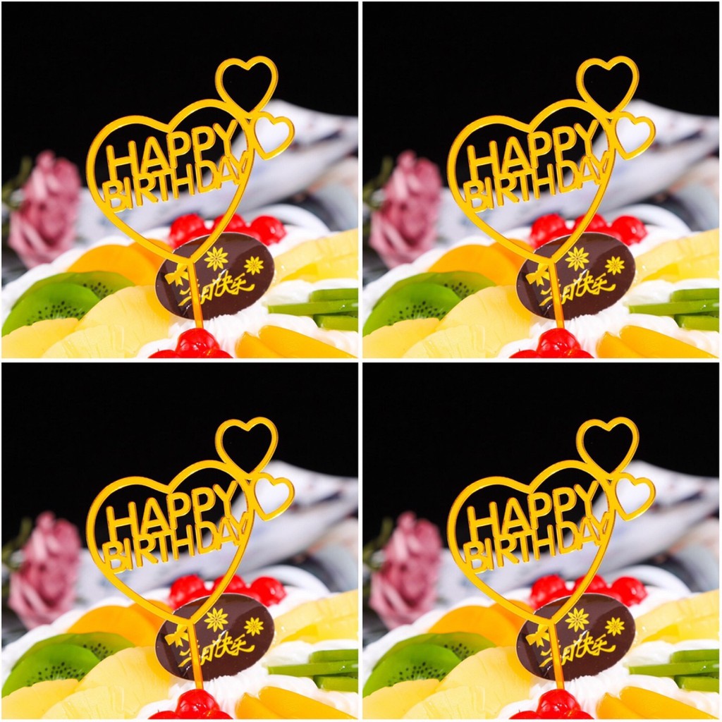 Phụ Kiện Trang Trí Bánh Sinh Nhật Bánh Kem - Combo 10 chiếc Meka Meka 3 tim