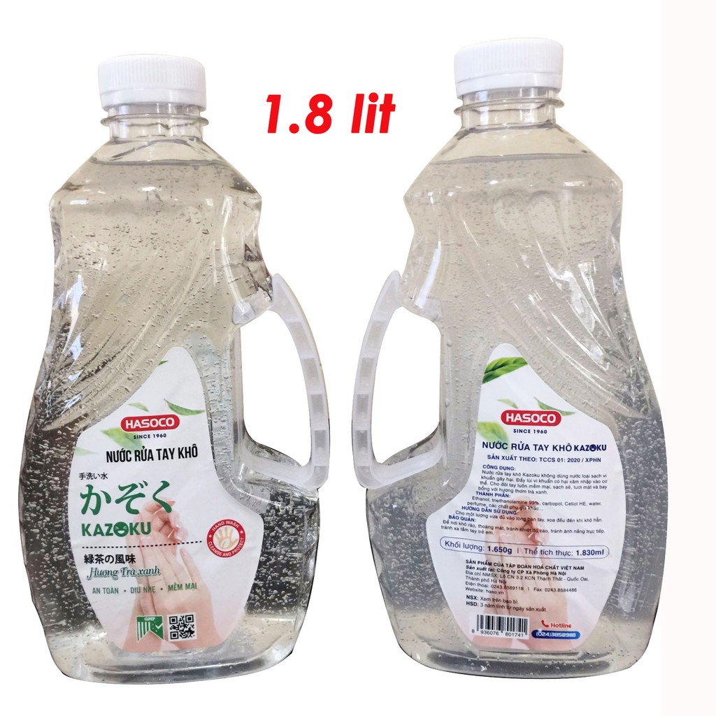 Nước rửa tay khô Hasoco 1.8l - Công nghệ Nhật Bản - Chai 1.8l