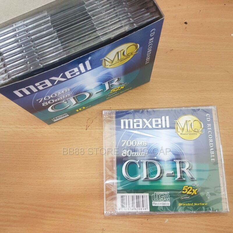 Bộ 10 Đĩa Trắng Maxell Cd-R Có vỏ hộp Chất Lượng Cao - Chuyên Ghi Dữ Liệu Phần Mềm Hình Ảnh Nhạc Video Kèm Hộp Vỏ Chính