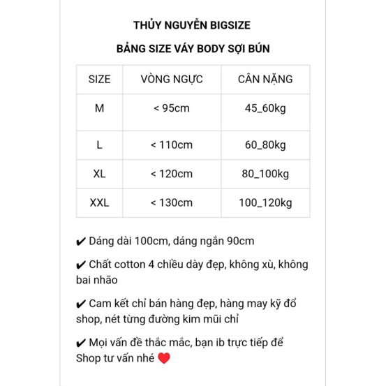 Váy 2 dây sợi bún Bigsize 45_120kg, đầm body chất cotton 4 chiều mềm đẹp